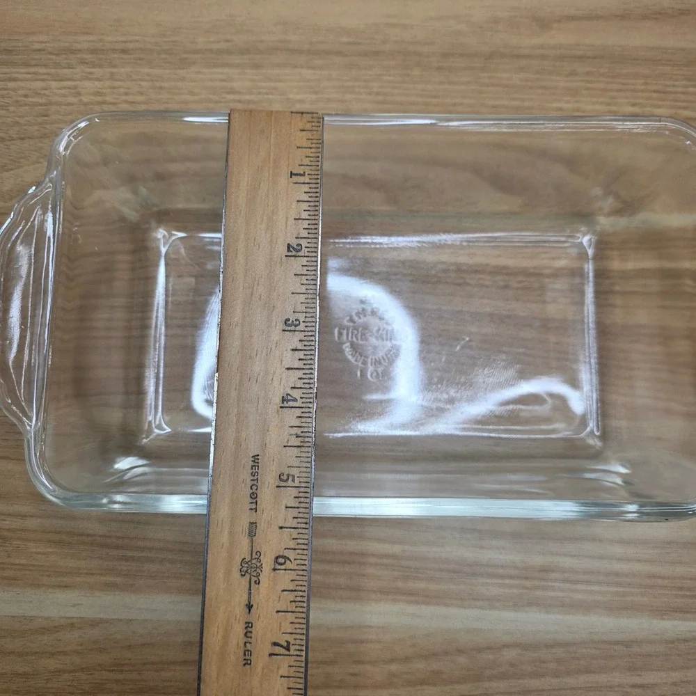 Vintage Fire King 409 Clear Glass Loaf Pan 1 Qt‎ Made in USA Rectangular Baker